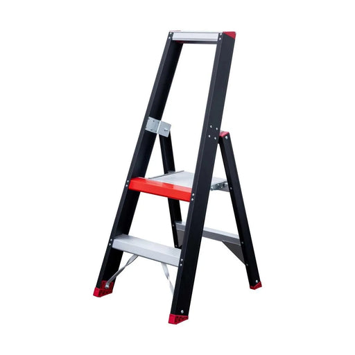 Eurostairs schwarz Stehleiter 1x2 Stufen - Limitierte Auflage - Gerüstexpress.de