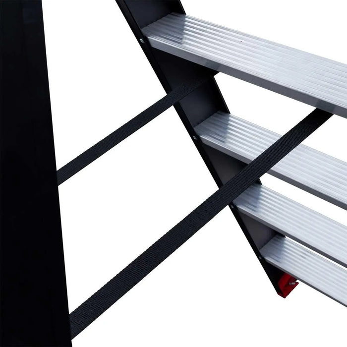 Eurostairs schwarze Stehleiter 1x5 Stufen - Limitierte Auflage - Gerüstexpress.de