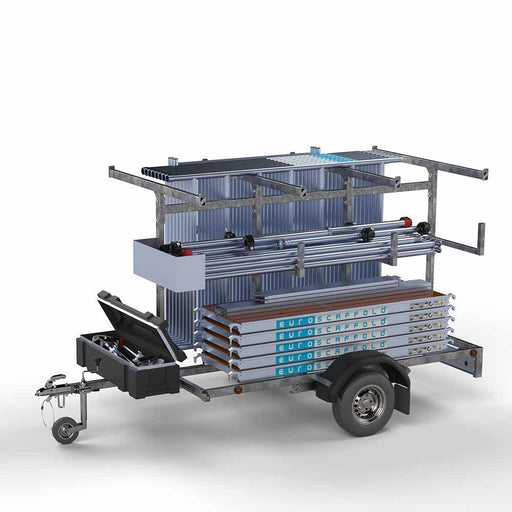 Gerüstanhänger 250 + Rollgerüst Standard 135x190 12,2m Arbeitshöhe - Gerüstexpress.de