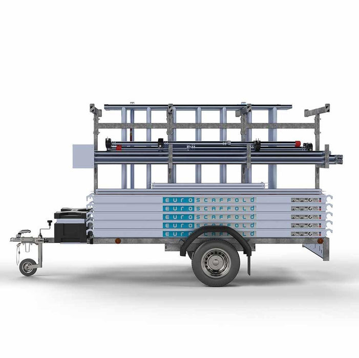 Gerüstanhänger 250 + Rollgerüst Standard 135x250 6,2m Arbeitshöhe Carbonplattform - Gerüstexpress.de