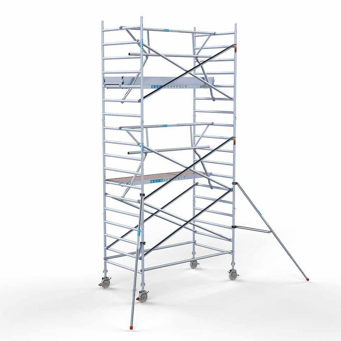 Gerüstanhänger 250 + Rollgerüst Standard 135x250 6,2m Arbeitshöhe einfaches Sicherheitsgeländer - Gerüstexpress.de