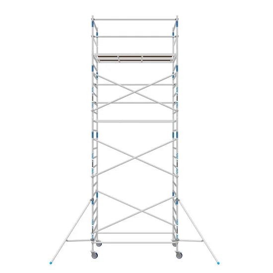 Gerüstanhänger 250cm offen inklusive Alumexx Budget Rollgerüst 135x250 8,2 m Arbeitshöhe - Gerüstexpress.de