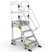 Industrie Podesttreppe 4 Stufen | Federrollen - Gerüstexpress.de