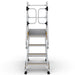 Industrie Podesttreppe 4 Stufen | Federrollen - Gerüstexpress.de