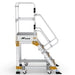 Industrie Podesttreppe 4 Stufen | Federrollen - Gerüstexpress.de