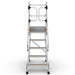 Industrie Podesttreppe 5 Stufen | Federrollen - Gerüstexpress.de