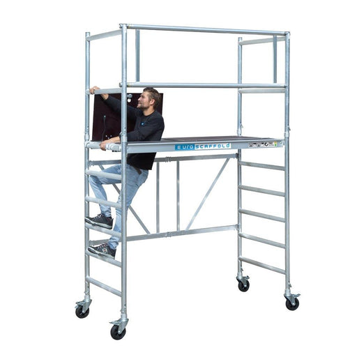 Zimmergerüst 90x190 4m Arbeitshöhe + Plattform 30 cm + Verlängerung A - GerüstExpress