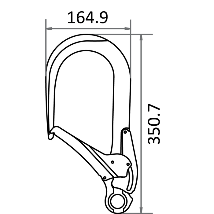 Kratos Aluminium Gerüsthaken mit Automatikverschluss mit großer Öffnungsweite 109 mm - Gerüstexpress.de
