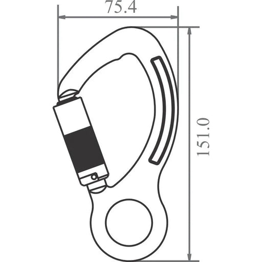 Kratos Aluminiumhaken mit Automatikverschluss Vierteldrehung (Twist - Lock) - Gerüstexpress.de