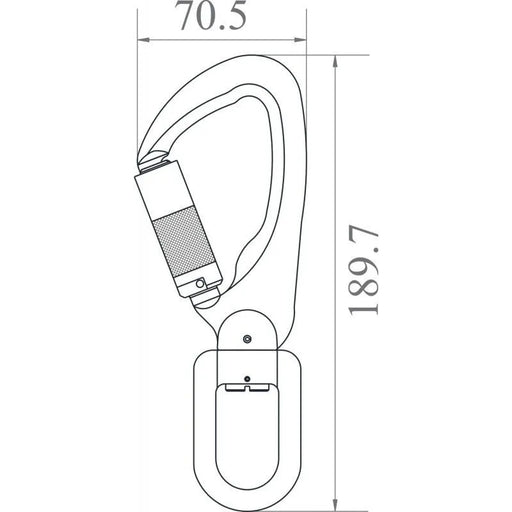 Kratos Aluminiumhaken mit Automatikverschluss Vierteldrehung (Twist - Lock) mit Fallanzeige - Wirbel - Gerüstexpress.de