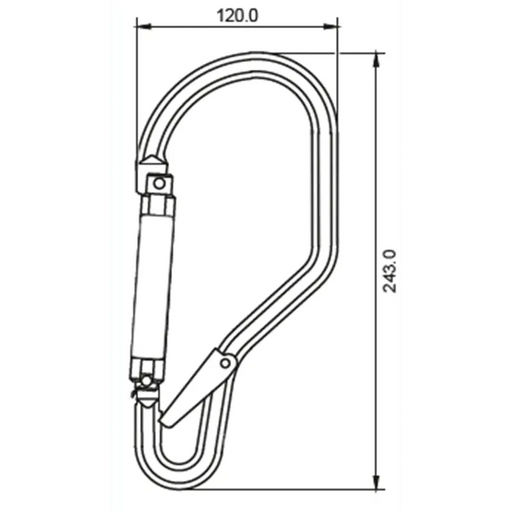 Kratos Aluminiumkarabiner mit Automatikverschluss und Sperrhebel - Gerüstexpress.de