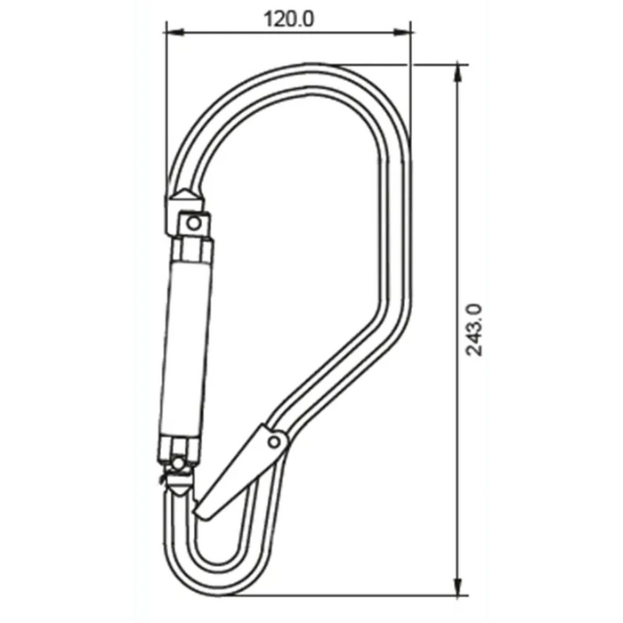 Kratos Aluminiumkarabiner mit Automatikverschluss und Sperrhebel - Gerüstexpress.de