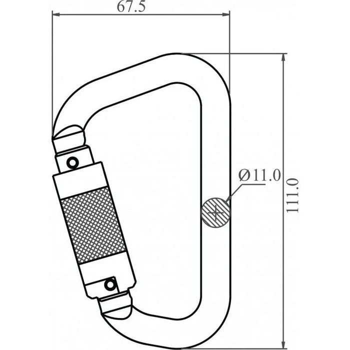 Kratos Aluminiumkarabiner mit Automatikverschluss Vierteldrehung - Gerüstexpress.de