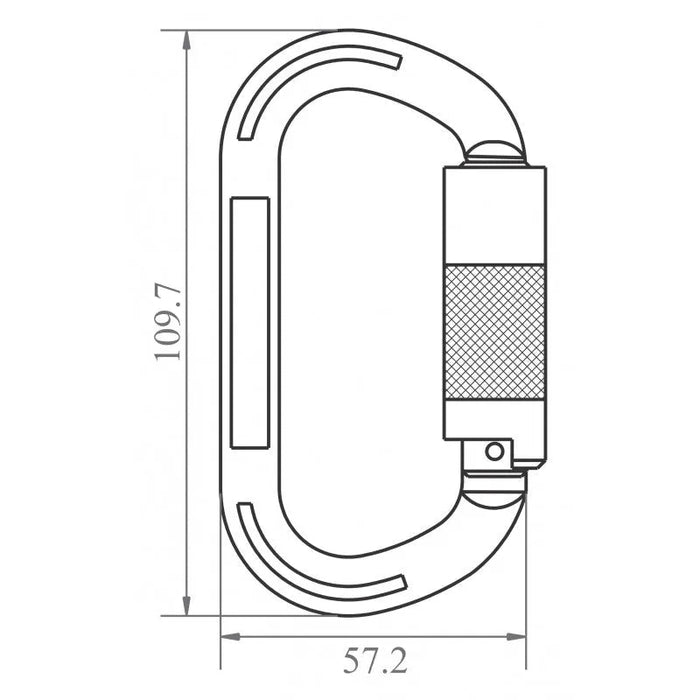Kratos Aluminiumkarabiner mit Automatikverschluss Vierteldrehung (Twist - Lock) - Gerüstexpress.de