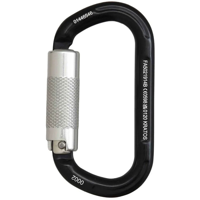 Kratos Aluminiumkarabiner mit Automatikverschluss Vierteldrehung (Twist - Lock) - Gerüstexpress.de