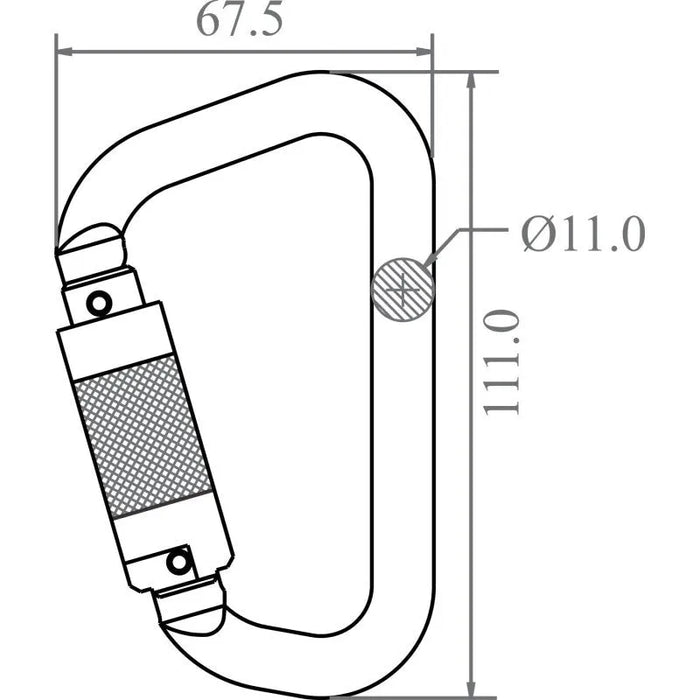 Kratos Aluminiumkarabiner mit Automatikverschluss Vierteldrehung (Twist - Lock) - Keylock Version - Gerüstexpress.de