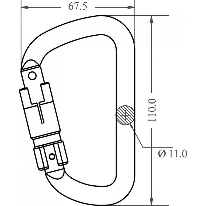 Kratos Aluminiumkarabiner mit dreifach wirkendem Automatikverschluss - Gerüstexpress.de