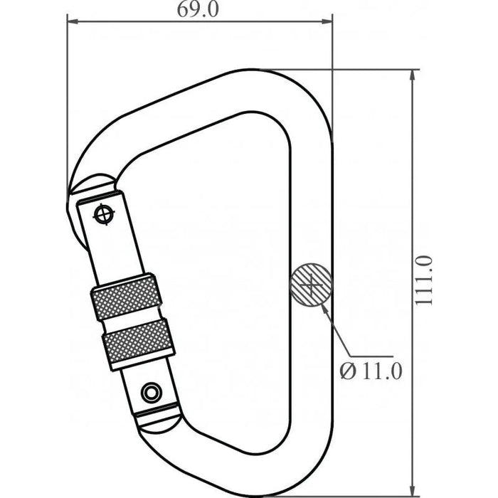 Kratos Aluminiumkarabiner mit Schraubverschluss - Gerüstexpress.de