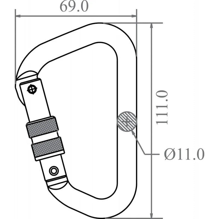 Kratos Aluminiumkarabiner mit Schraubverschluss - Keylock Version - Gerüstexpress.de