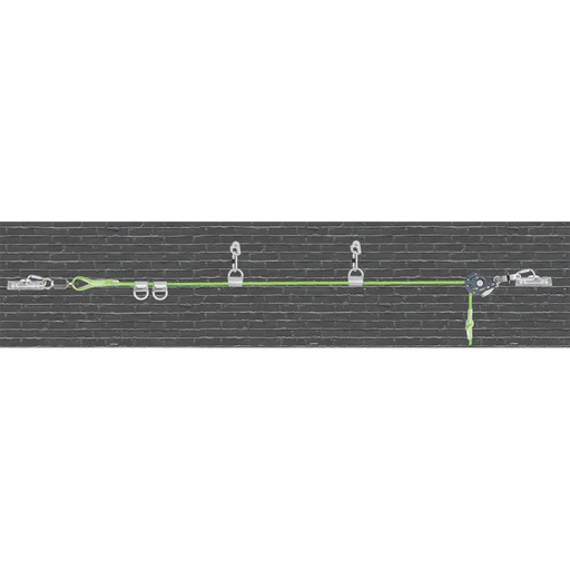 Kratos CROSS LINE 2 - Horizontale temporäre Seilsicherung über 45 m für 1–4 Personen mit 4 Seilgleitern - Gerüstexpress.de
