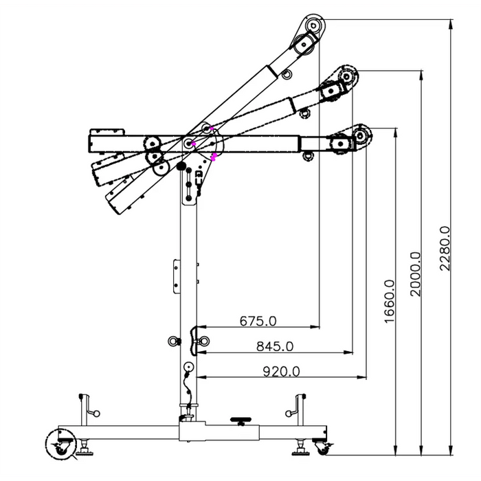 Kratos EasySafeWay 1, mobiles H - förmiges Basis Davit System (1370 mm hoher Masten) - Gerüstexpress.de