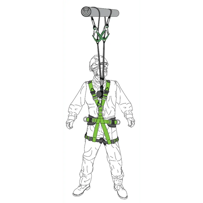 Kratos GRAVITY - S, 2 m langes, Y - Verbindungsmittel mit Bandfalldämpfer und zwischenliegenden Befestigungsringen - Gerüstexpress.de