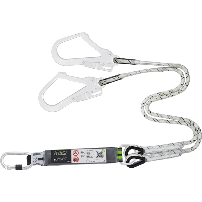 Kratos HOPE - Y - Verbindungsmittel mit Falldämpfer aus Kernmantelseil 1,50 m mit Karabiner FA5010117 und 2 x FA5020755 - Gerüstexpress.de