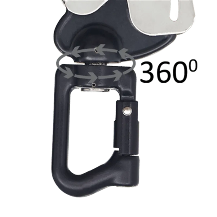 Kratos HUKA - 2 - Karabinerhaken aus Aluminium, Typ Keylock mit Drehwirbel - Gerüstexpress.de