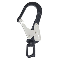 Kratos HUKA-2 - Karabinerhaken aus Aluminium, Typ Keylock mit Drehwirbel
