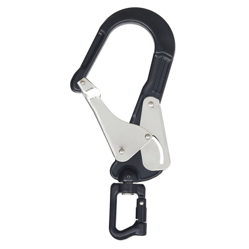 Kratos HUKA - 2 - Karabinerhaken aus Aluminium, Typ Keylock mit Drehwirbel - Gerüstexpress.de