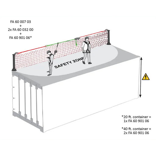 Kratos Markierungsnetz für die temporäre Sicherheitsleine für 20 - Fuß - Container - Gerüstexpress.de