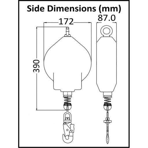 Kratos OLYMPE Höhensicherungsgerät Aluminiumgehäuse mit verzinktem Stahlseil - Gerüstexpress.de