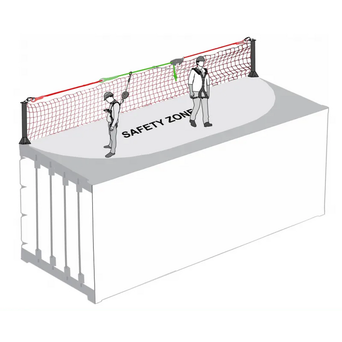 Kratos POST LINE - Horizontale temporäre Seilsicherung für 2 Personen, max. Länge 14 m, für ISO - Container - Gerüstexpress.de