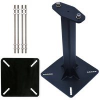 Kratos Set starrer Pfosten (Höhe 300 mm) aus verzinktem Stahl mit Gegenplatte für horizontale Kabelsicherung KS 4000