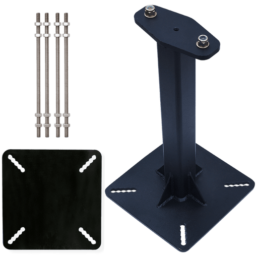 Kratos Set starrer Pfosten (Höhe 500 mm) aus verzinktem Stahl mit Gegenplatte für horizontale Kabelsicherung KS 4000 - Gerüstexpress.de