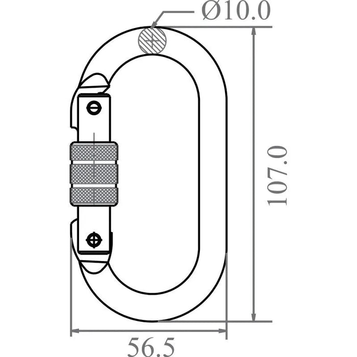Kratos Stahl - Karabiner mit Schraubverschluss - Gerüstexpress.de