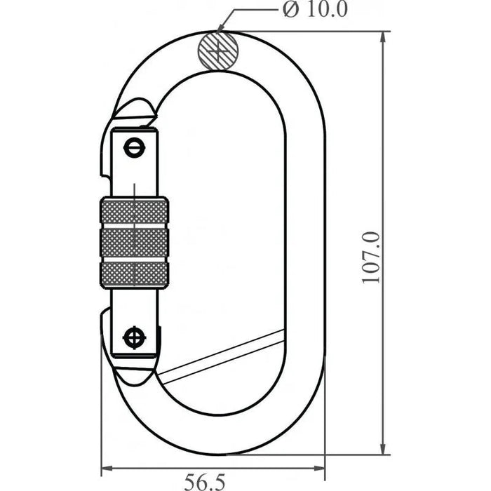 Kratos Stahl - Karabiner mit Schraubverschluss und Sicherheitsriegel - Gerüstexpress.de