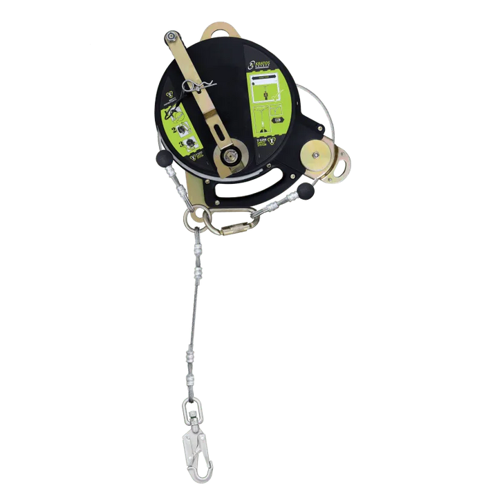 Kratos T - LINE, Retractable fall arrester with stainless steel dual safety cable with integrated recovery system, lg. 24 m - Gerüstexpress.de