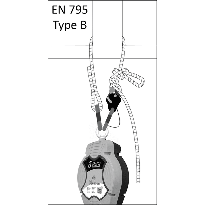 Kratos VYSKA Verbindungsmittel aus Kernmantelseil zur Arbeitsplatzpositionierung mit Seilkürzer 5 m - Gerüstexpress.de
