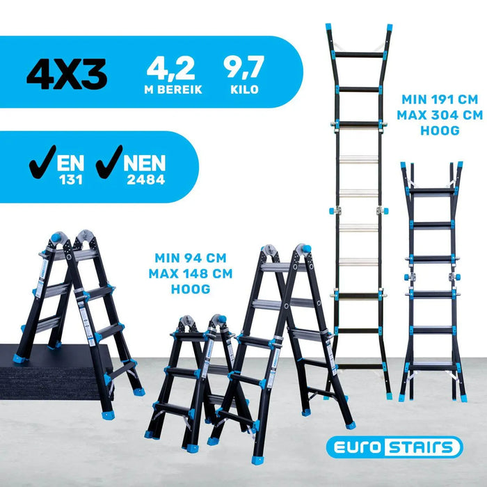 Professionelle Klappleitern Eurostairs 4x3 - Gerüstexpress.de