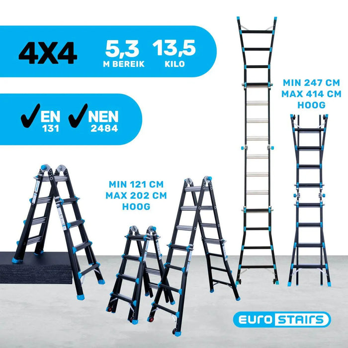 Professionelle Klappleitern Eurostairs 4x4 - Gerüstexpress.de