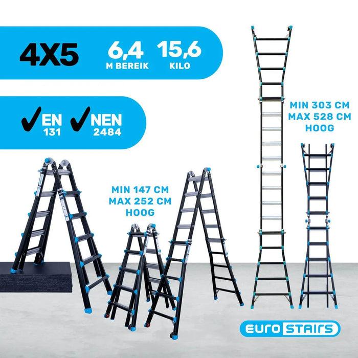 Professionelle Klappleitern Eurostairs 4x5 - Gerüstexpress.de