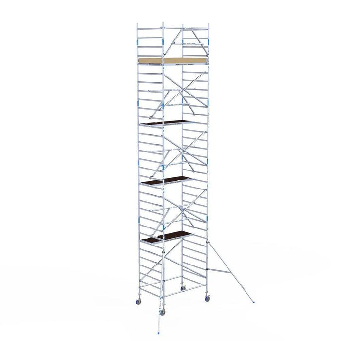 Rollgerüst Alumexx Extra 135x190 10,2m Arbeitshöhe an der Fassade - Gerüstexpress.de
