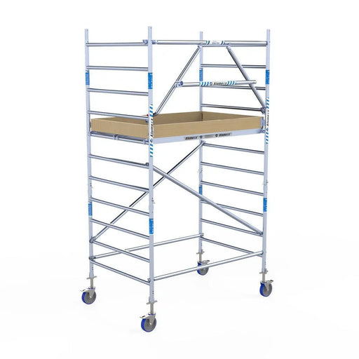 Rollgerüst Alumexx Extra 135x190 4,2m Arbeitshöhe an der Fassade - Gerüstexpress.de