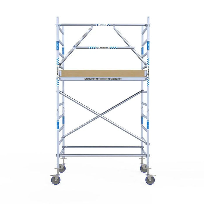 Rollgerüst Alumexx Extra 135x190 4,2m Arbeitshöhe an der Fassade - Gerüstexpress.de