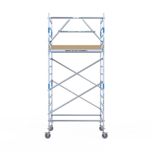 Rollgerüst Alumexx Extra 135x190 5,2m Arbeitshöhe an der Fassade - Gerüstexpress.de