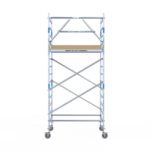 Rollgerüst Alumexx Extra 135x190 5,2m Arbeitshöhe an der Fassade - Gerüstexpress.de