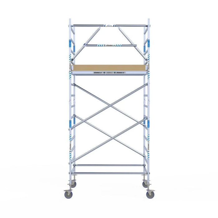 Rollgerüst Alumexx Extra 135x190 5,2m Arbeitshöhe an der Fassade - Gerüstexpress.de