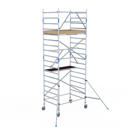 Rollgerüst Alumexx Extra 135x190 6,2m Arbeitshöhe an der Fassade - Gerüstexpress.de