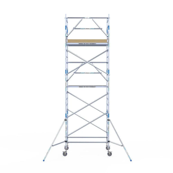 Rollgerüst Alumexx Extra 135x190 7,2m Arbeitshöhe an der Fassade - Gerüstexpress.de